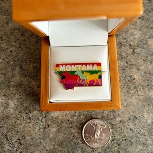State of Montana with Horses Hat or Lapel Pin, NWOT